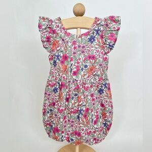 NWOT Floral Flutter Sleeve Baby Romper
